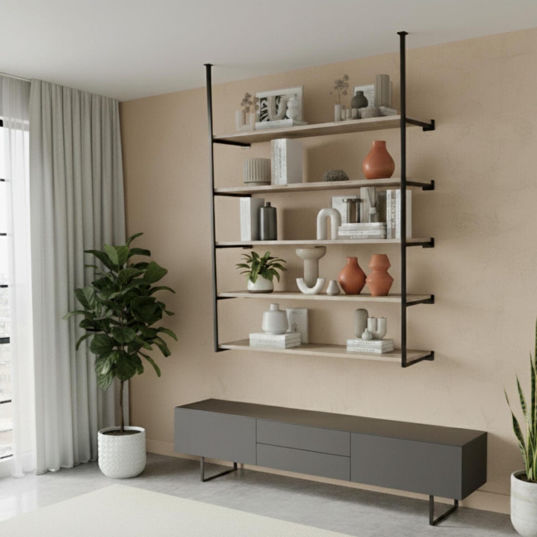 Contemporary Ceiling Mounted Metal Shelf - Versatile Floating Unit for ...