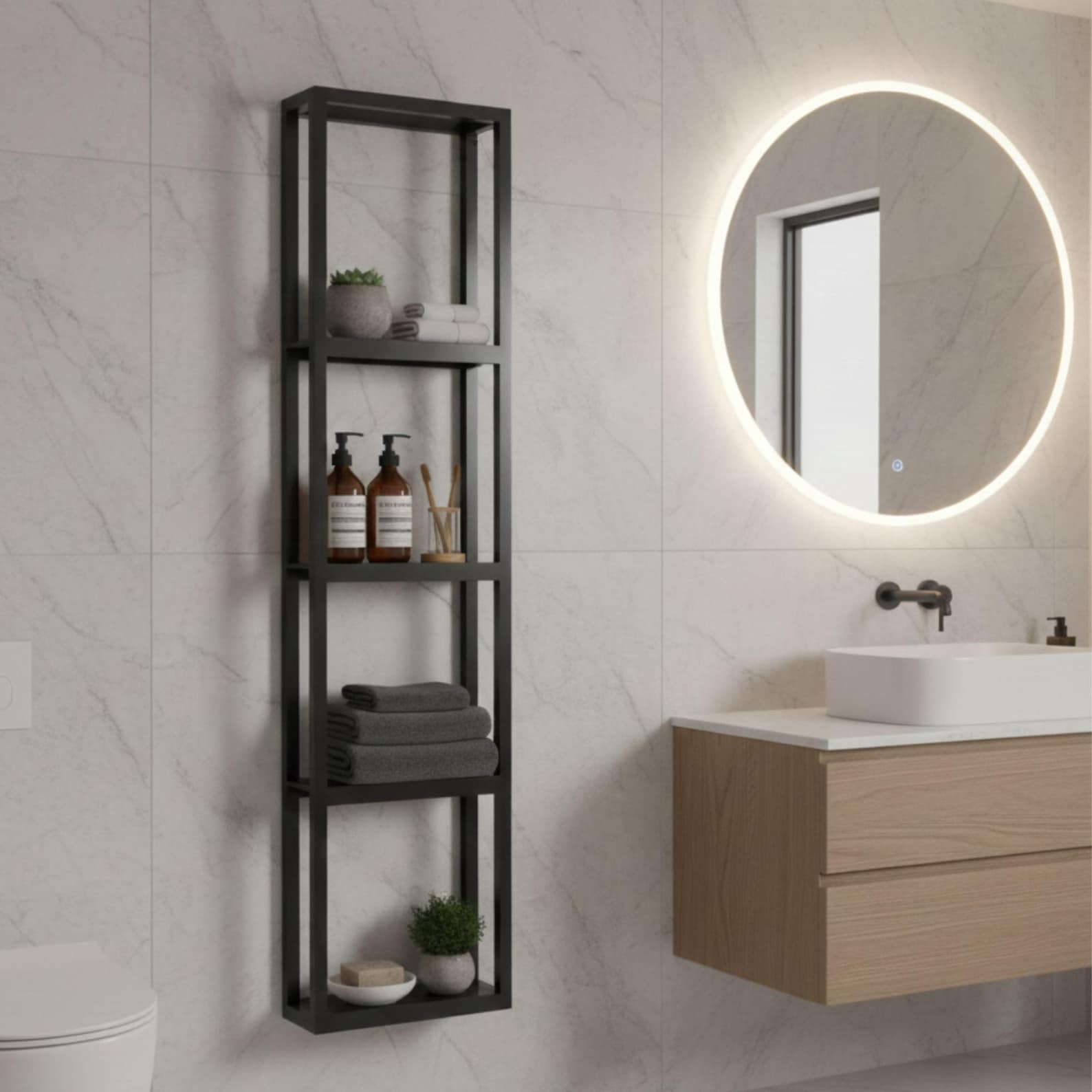 Metal Bathroom Wall Shelf