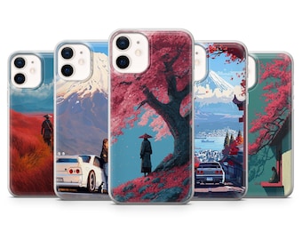 Capa de celular japonesa, linda capa do Japão para iPhone 17 Pro, 16, 15, 14, 13, 12, Samsung S25, S24, S23 FE, S22, A16, A56, Pixel 10, 9