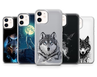 Wolf Phone Case Predator Animal Cover for iPhone 17Pro, 16, 15, 14, 13, 12, Samsung S25, S24, S23FE, S22, A16, A56, Pixel 10, 9