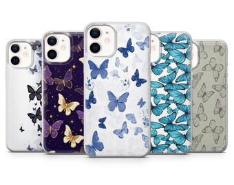 Butterfly Phone Case Esthetic Insect Cover voor iPhone 17Pro, 16, 15, 14, 13, 12, Samsung S25, S24, S23FE, S22, A16, A56, Pixel 10, 9