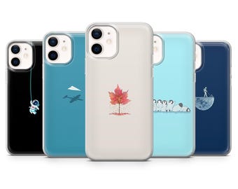 Simple Aesthetic Phone Case Minimalist Cover for iPhone 17Pro, 16, 15, 14, 13, 12, Samsung S25, S24, S23FE, S22, A16, A56, Pixel 10, 9