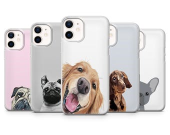 Dog Phone Case Cute Puppy Cover for iPhone 17Pro, 16, 15, 14, 13, 12, Samsung S25, S24, S23FE, S22, A16, A56, Pixel 10, 9