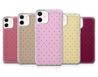 Polka Dot Phone Case Soft Colors Cover for iPhone 17Pro, 16, 15, 14, 13, 12, Samsung S25, S24, S23FE, S22, A16, A56, Pixel 10, 9