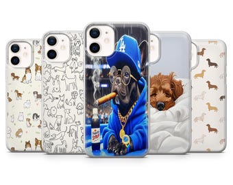 Dog Phone Case Pet Puppy Cover for iPhone 17Pro, 16, 15, 14, 13, 12, Samsung S25, S24, S23FE, S22, A16, A56, Pixel 10, 9