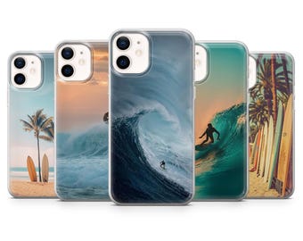 Surfing Phone Case Summer Vibe Cover for iPhone 17Pro, 16, 15, 14, 13, 12, Samsung S25, S24, S23FE, S22, A16, A56, Pixel 10, 9