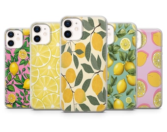 Lemon Phone Case Citrus Fruit Cover for iPhone 17Pro, 16, 15, 14, 13, 12, Samsung S25, S24, S23FE, S22, A16, A56, Pixel 10, 9