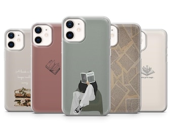 Book Lover Phone Case Bookish Bookstack Cover for iPhone 17Pro, 16, 15, 14, 13, 12, Samsung S25, S24, S23FE, S22, A16, A56, Pixel 10, 9