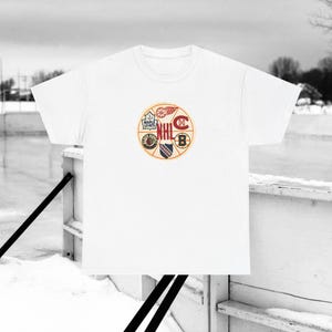 NHL Original Six Unisex Heavy Cotton T-Shirt (Det, Chi, Bos, Mtl, Nyr, Tor)