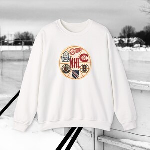 NHL Original Six Unisex Heavy Blend Crew Neck Sweatshirt (Bos, Chi, Det, Mtl, NYR, Tor)
