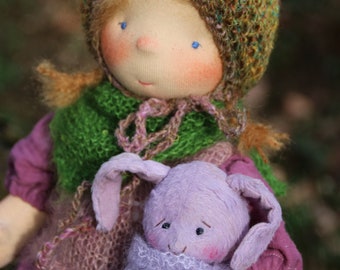 Gretel by Atelier Lavendel 16 "OOAK Waldorf inspirierte Naturfasern Kunstpuppe ECO freundlich