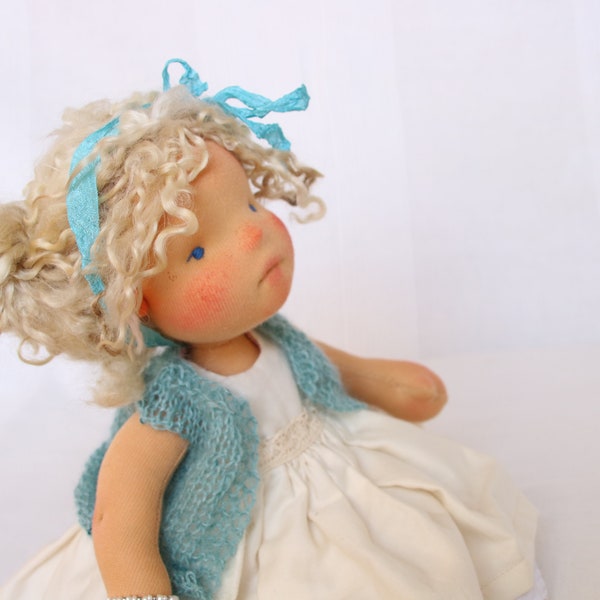 Belle by Atelier Lavendel 14" OOAK  Waldorf Inspired Natural Fibers Art Doll ECO friendly