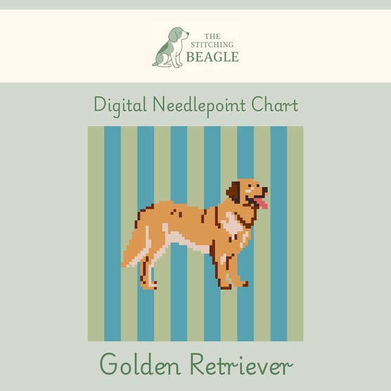 Golden Retriever Digital Needlepoint Chart