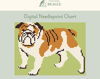 Small Bulldog Digital Needlepoint Chart