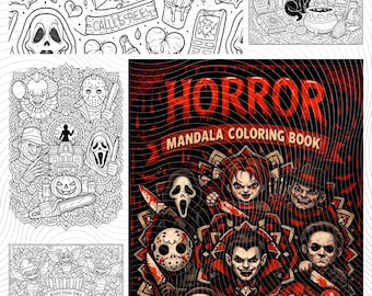 Malbuch für Erwachsene - Horror Malbuch - Horror Mandala-Muster inspiriertes Malbuch