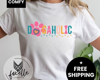 Comfort Colors® Dogaholic Women's T-Shirt: Gift for Dog Lovers, Tee for Dog Mom
