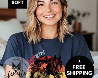 Retro Cowgirl Dreamin' Tee: Vintage Horse Design, Western Style Graphic Women's T-shirt