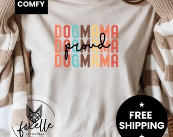 Comfort Colors® Proud Dog Mama Tshirt, Animal Lover Tee, Dog Owner Gift, Dog Mom Shirt