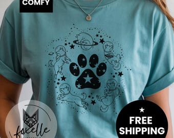 Comfort Colors® Hunde im Weltraum Hunde T-Shirt: Niedliches Geschenk für Hundeliebhaber