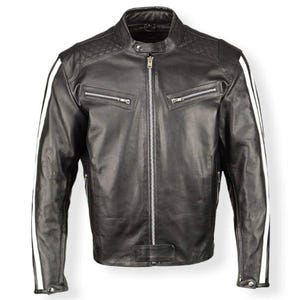 Hand crafted Men’s Cafe Racer Leather Jacket Motorcycle Leather Jacket for Men – Rugged Style Men’s Designer Leather Jacket – Men’s Leather.