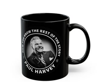 Paul Harvey Tribute Schwarze Kaffeetasse - Klassisches Design für Radio Fans (11oz, 15oz)