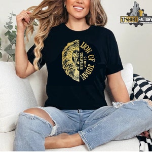 Womens shirt, Lion of Judah T-Shirt, Jesus Loves You Shirt, Bible Verse Shirt, Faith Tees, Christian Quotes Tees, Christian Gift, revelation