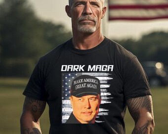Dunkles MAGA Elon Musk Shirt - Mutiges futuristisches Grafik-T-Shirt, politische Streetwear, Pro MAGA Fan