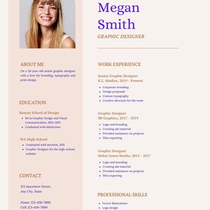 Modern Resume Template | Editable Canva CV | Minimalist Digital Resume Download | ATS-Friendly Job Resume for Professionals