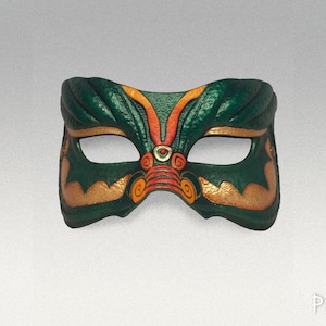 Handcrafted Fantasy Dragon Mask: Wearable Costume Accessory for Masquerades, LARP, and Cosplay