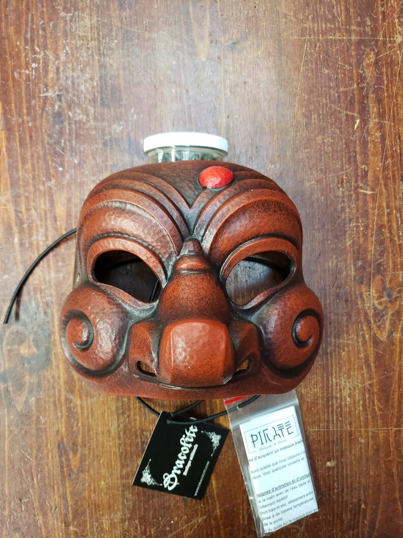 Buffoon Harlequin Commedia Dell Arte Mask In Dark Brown Etsy
