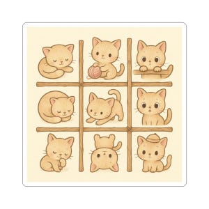 Cute Cat Kiss-Cut Stickers, Whimsical Kitty Decor, Cat-Themed Gifts, Laptop Stickers, Animal Lover Accessories