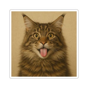 Whimsical Cat Stickers, Cute Cat Kiss-Cut Stickers for Pet Lovers, Laptop Decor, Gift for Cat Enthusiasts, Purr-fect for Any Occasion