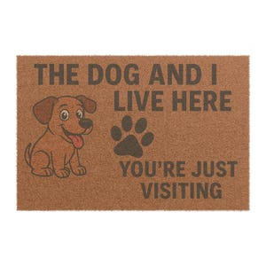 Dog Lover Doormat: Welcome Mat, Home Decor, Pet Owner Gift, Funny Welcome Mat, Unique Housewarming Present, Indoor Outdoor Decor