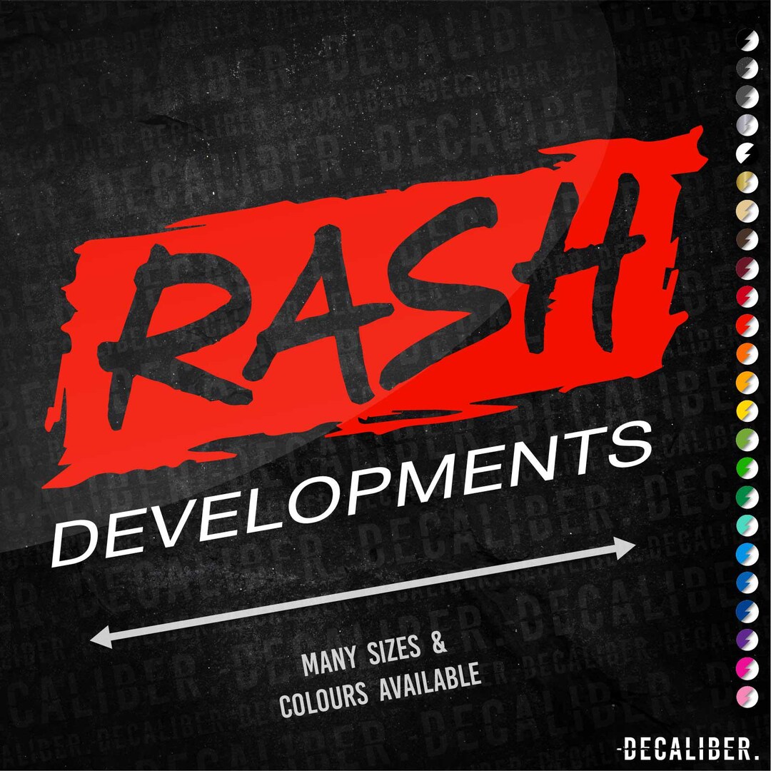 Rash Developments Sticker Tall 2 Tone - Many Colours Sizes - Modified ...