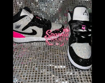 Luxury Bling Jordan 1 Sneakers | Custom Rhinestone Shoes | Sparkle High Tops for Women