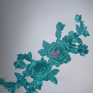 Embroidered Rose Lace Applique | Floral Trim Sew On Patch Dream In Bloom