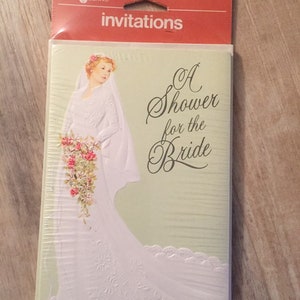 Vintage Bridal Wedding Shower Invitation Mint Green Forget Me Not