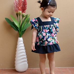 PDF Pattern - Rene Dress for 12M - 5T and tutorial.