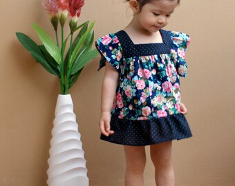 PDF Pattern - Rene Dress for 12M - 5T and tutorial.