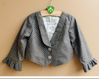 No Serger - PDF Pattern - Nasha Jacket for 12M - 5T and tutorial.