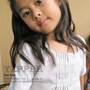 PDF Pattern - Fay Top for 4 - 10 years old and tutorial.
