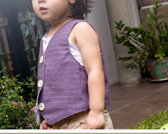 No Serger - PDF Pattern - Libby Vest (Reversible) for 12M - 5T and tutorial.