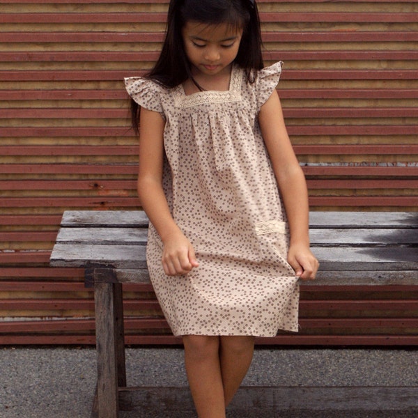 PDF Pattern - Madison Dress for 4 - 10 years old and tutorial.