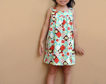 PDF Pattern - Perry Dress for 12M - 5T and tutorial.