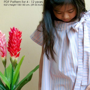 PDF Pattern - Blakely Dress for 4 - 10 years old and tutorial.