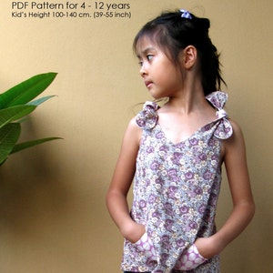 PDF Pattern - Abigail Dress for 4 - 10 years old and tutorial.