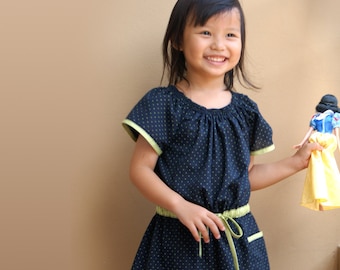 PDF Pattern - Alexis Dress for 12M - 5T and tutorial.