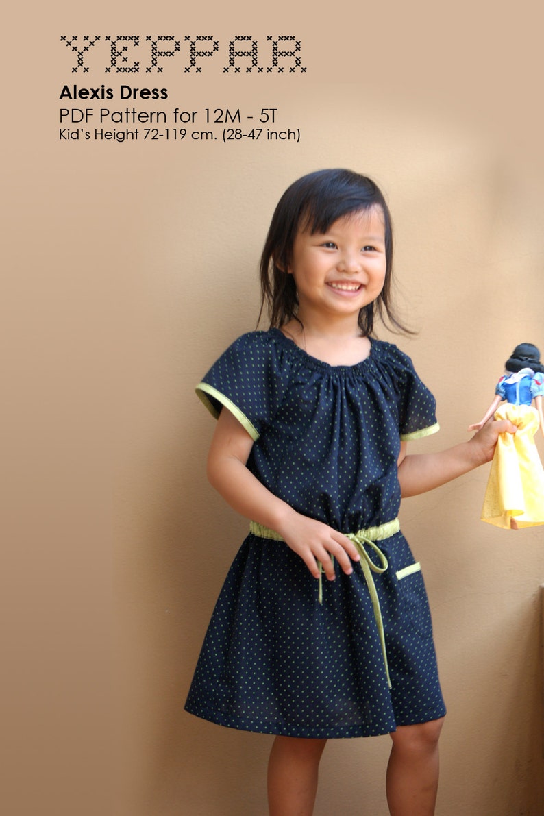 PDF Pattern Alexis Dress for 12M 5T and tutorial. image 1