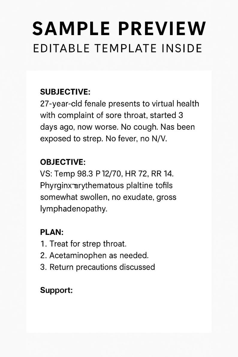 Pink Eye (conjunctivitis) SOAP Note Template Bundle | Editable ...