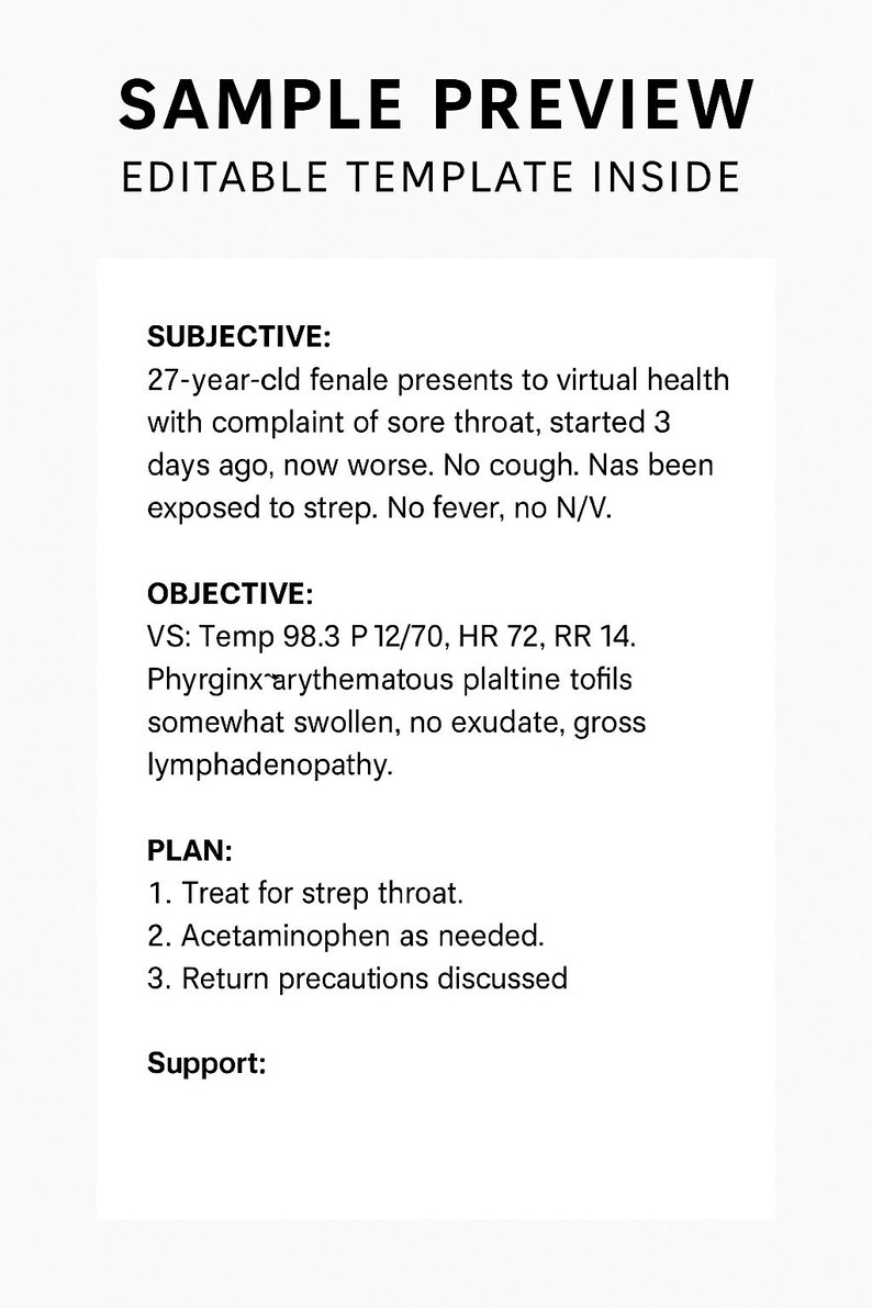 SOAP Note – Rash (poison Ivy) | Virtual Care Template | Editable Google ...